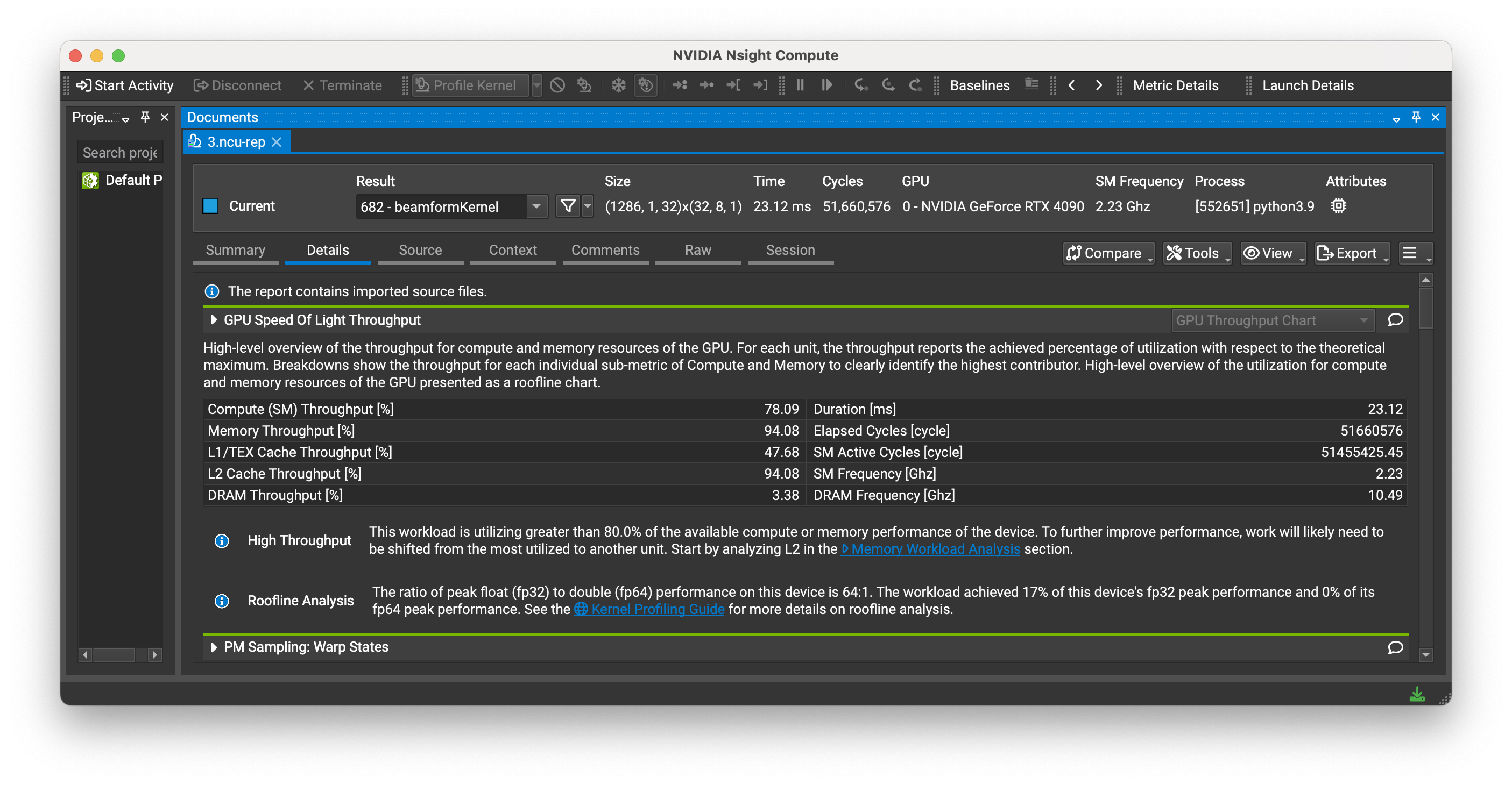 Nsight Compute Profile Summary